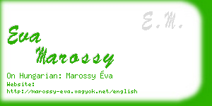 eva marossy business card